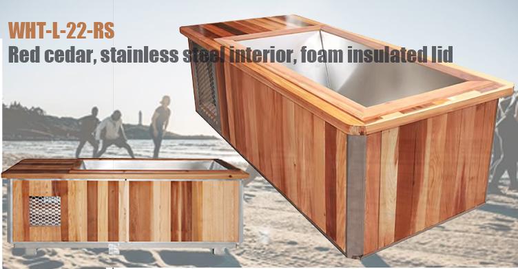 Sports Rcovery Tub Red Cedar Portable Cold Plunge Tub Sports Recovery SpaTub For Home Use details
