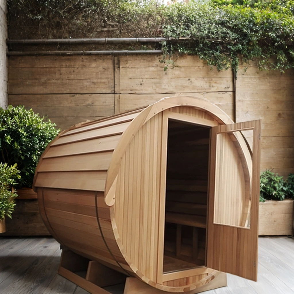 Modern Outdoor Sauna Room Barrel Sauna Room Dry Steam Sauna  Harvia Stove supplier