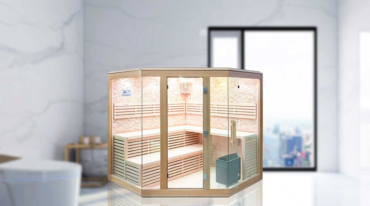 Unwind and detoxify after a long day with an exterior sauna at home.