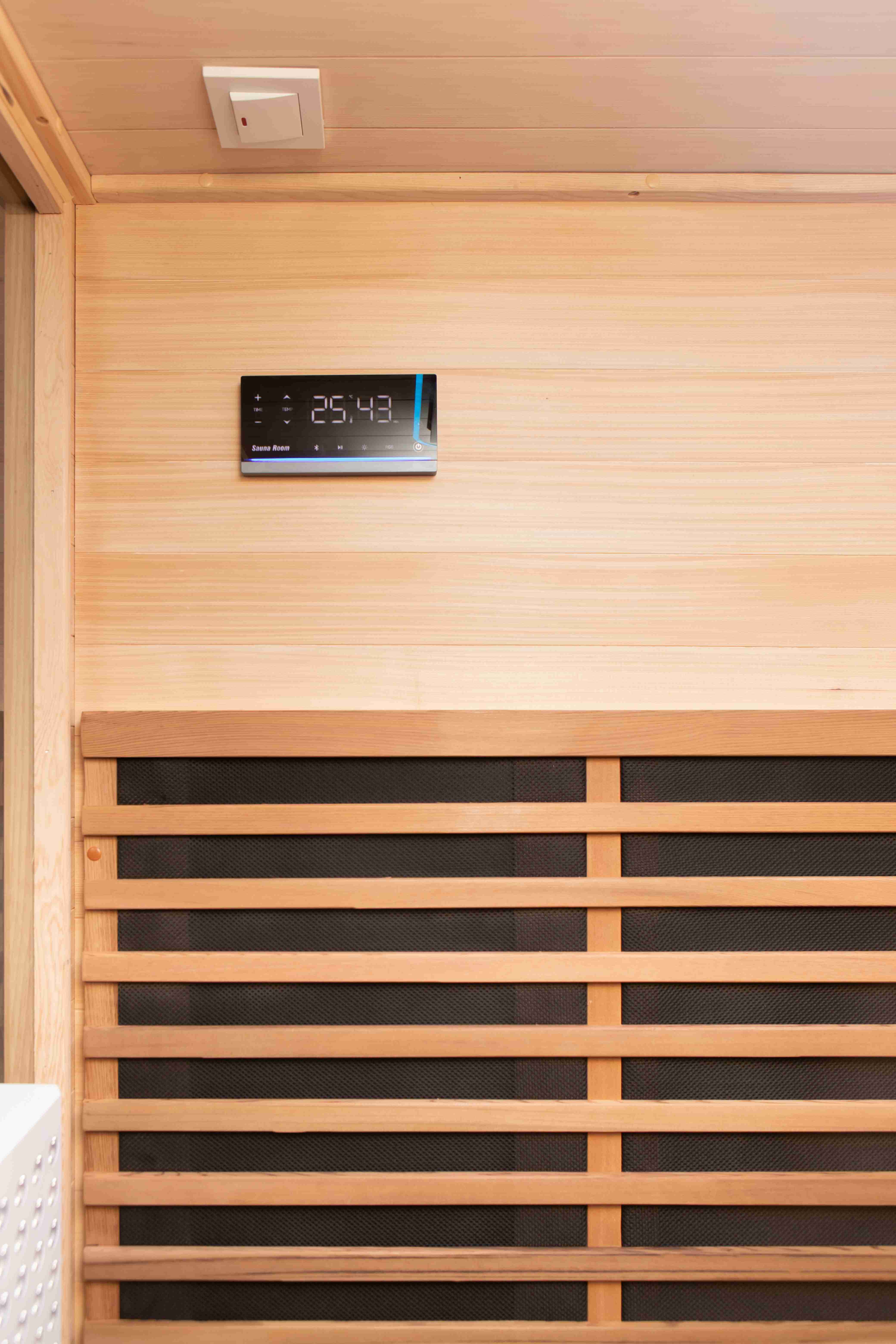 2025 Low EMF Mica Heater  Infrared Sauna Room for 2 Person with Remote App Controller for Pre-heating  Red Light Therapy Lamps factory
