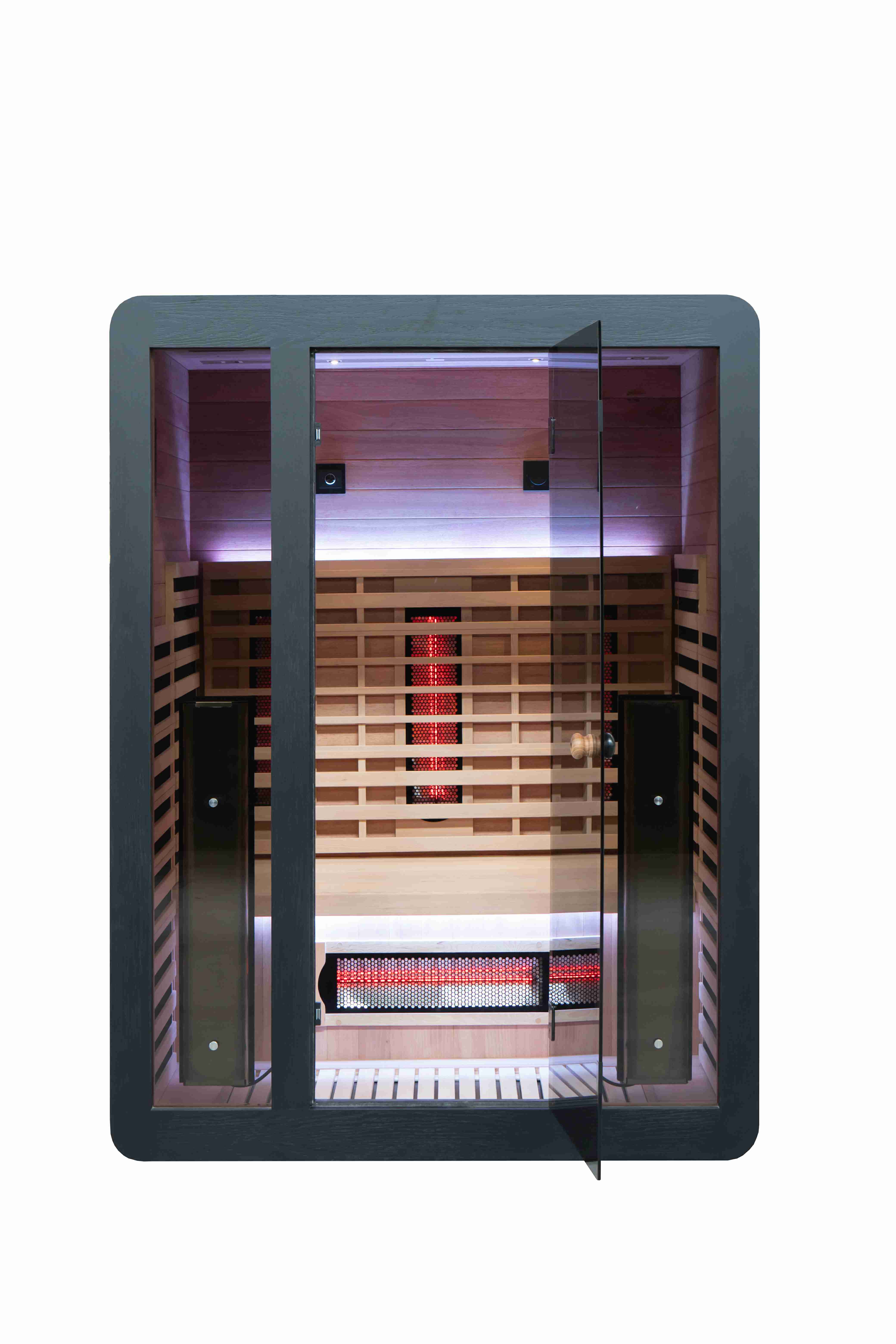 New Model Factory Direct Sale Far Infrared Sauna Room for 2 Person with Red Light Therapy Lamps factory