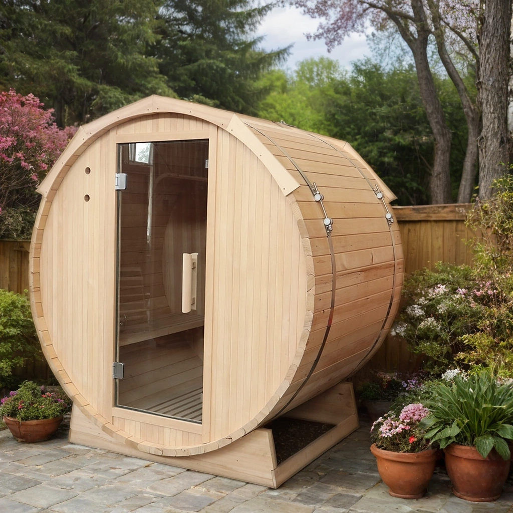 ODM OEM 2025 Traditional Cedar Dry Steam Sauna Circle Sauan for 4 Person details