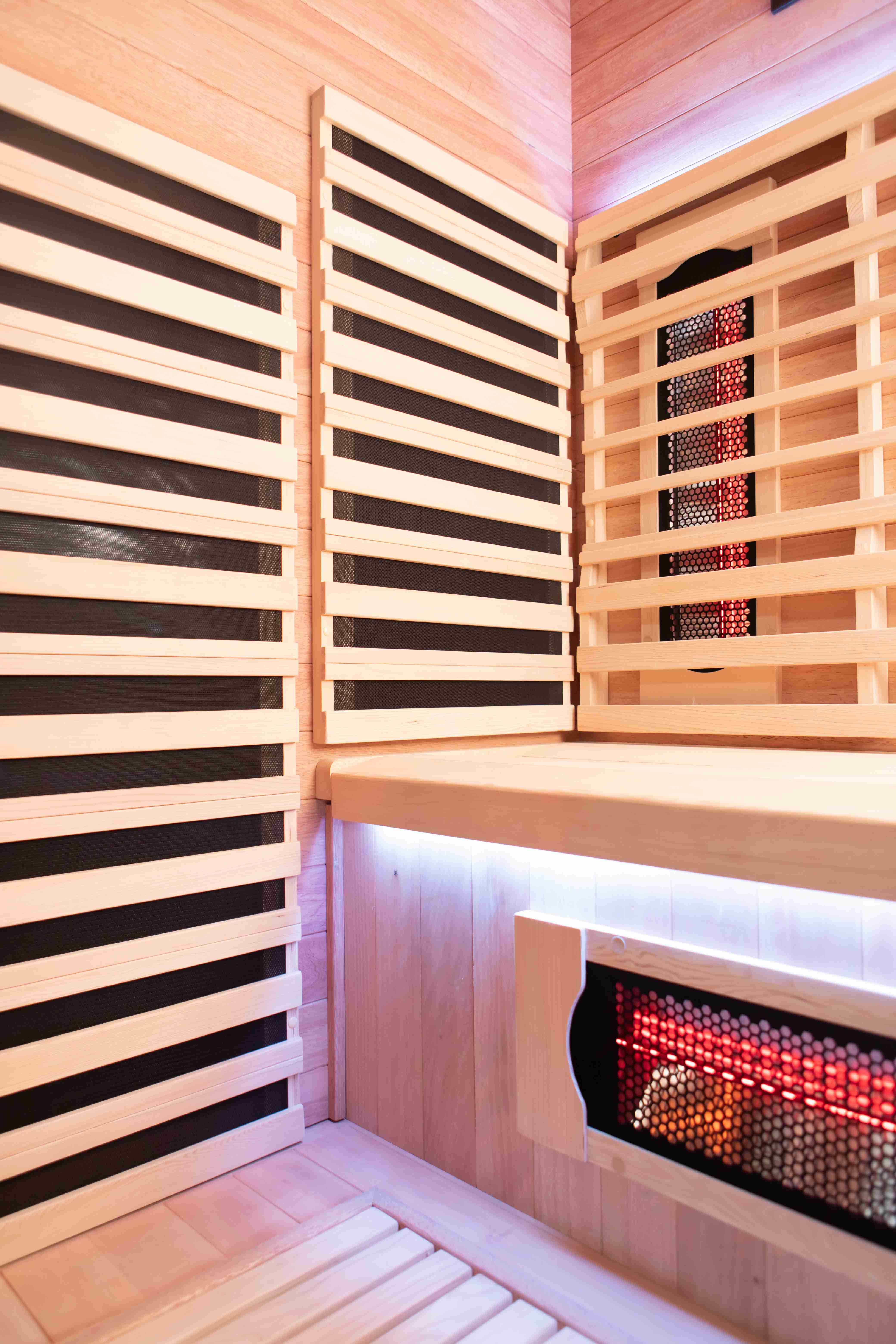 New Model Factory Direct Sale Far Infrared Sauna Room for 2 Person with Red Light Therapy Lamps details