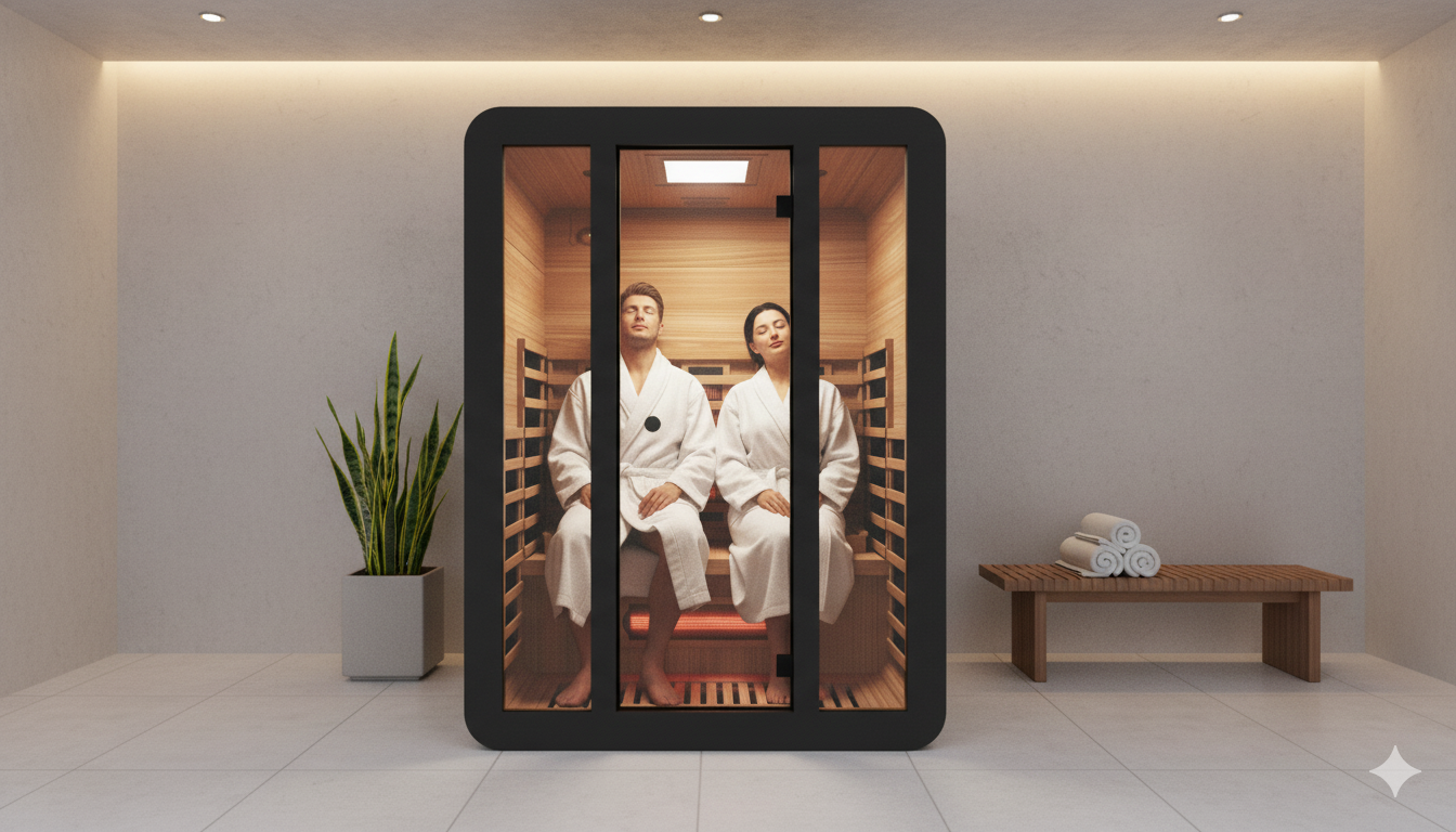 New Model Factory Direct Sale Far Infrared Sauna Room for 2 Person with Red Light Therapy Lamps supplier