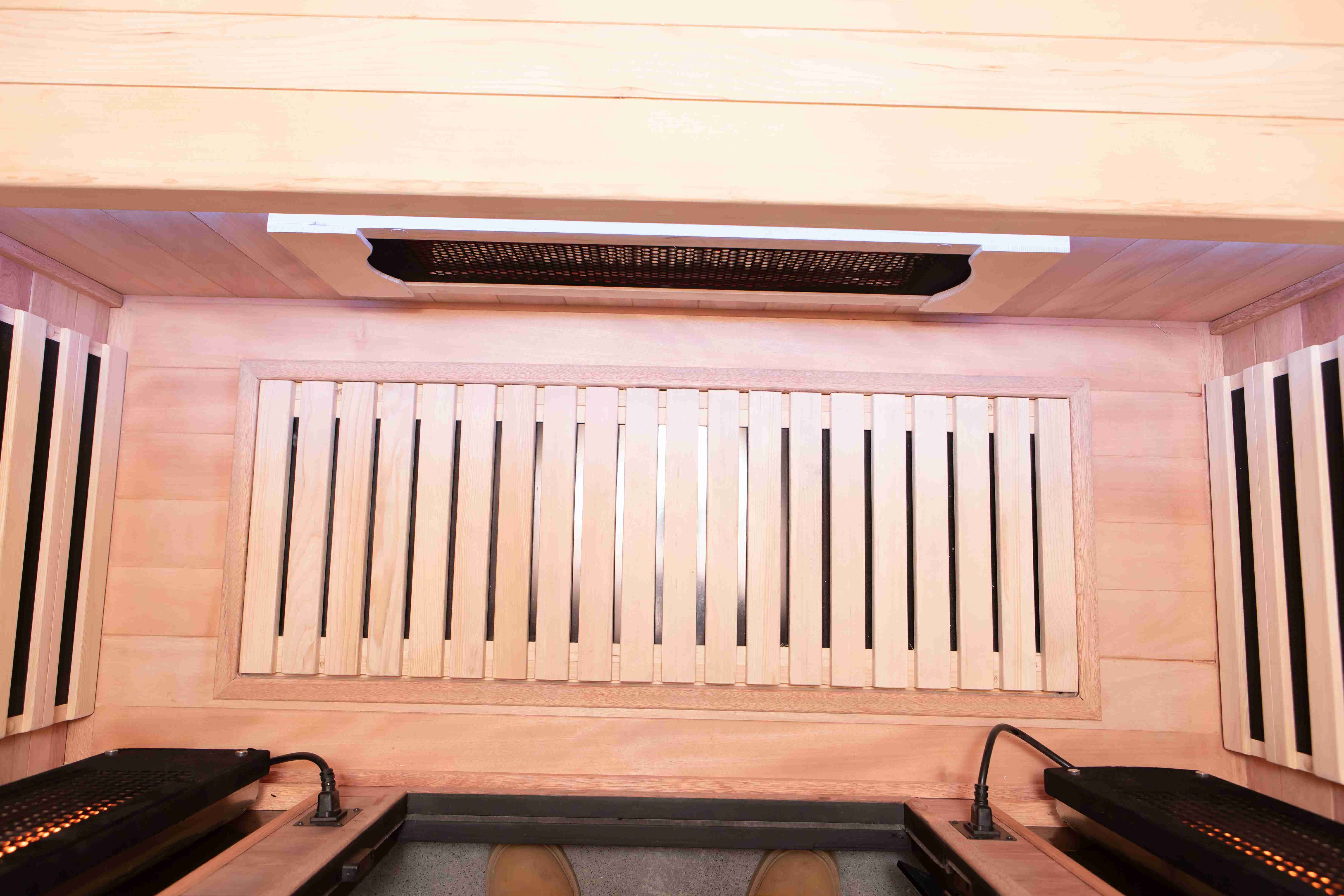 New Model Factory Direct Sale Far Infrared Sauna Room for 2 Person with Red Light Therapy Lamps details