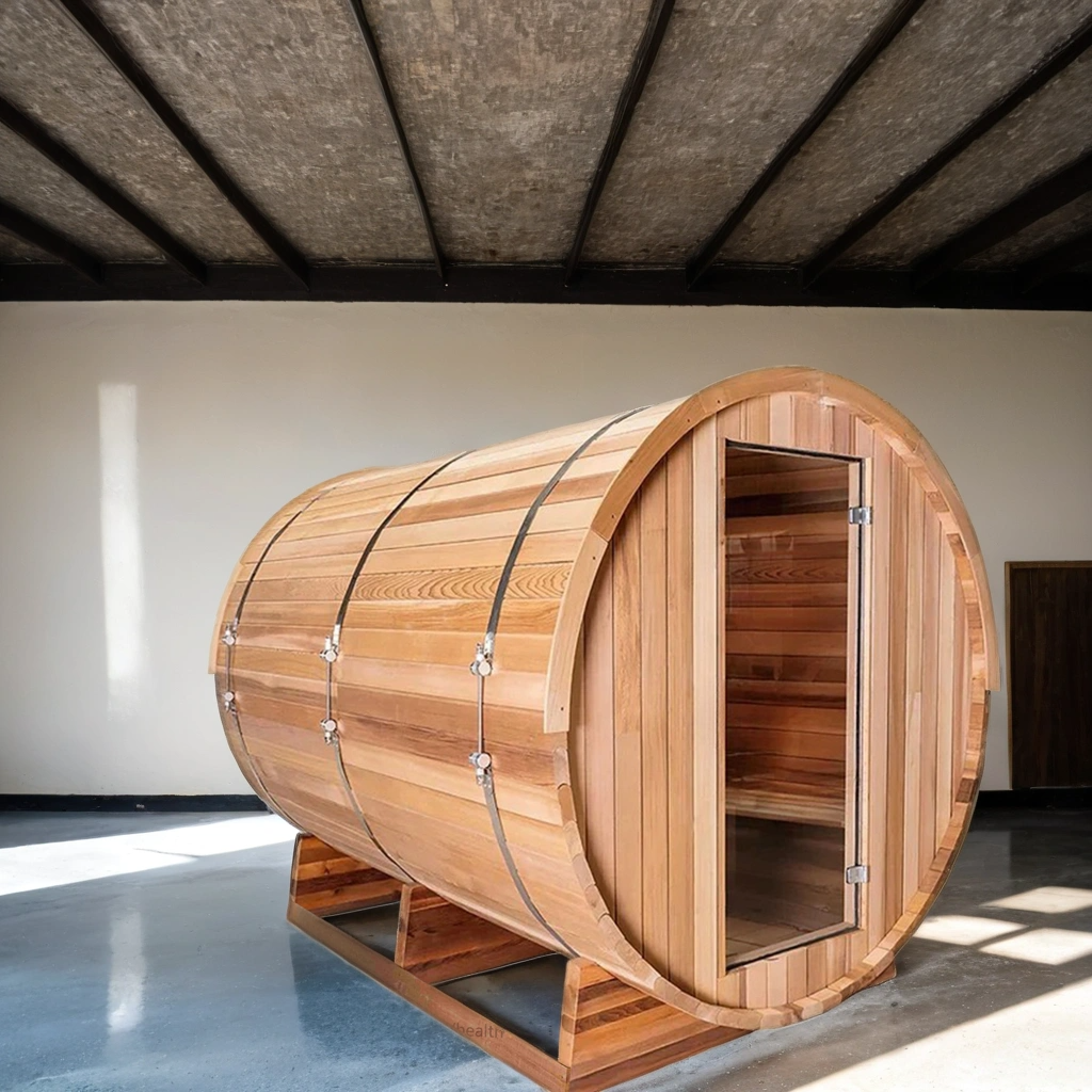 Modern Outdoor Sauna Room Barrel Sauna Room Dry Steam Sauna  Harvia Stove factory