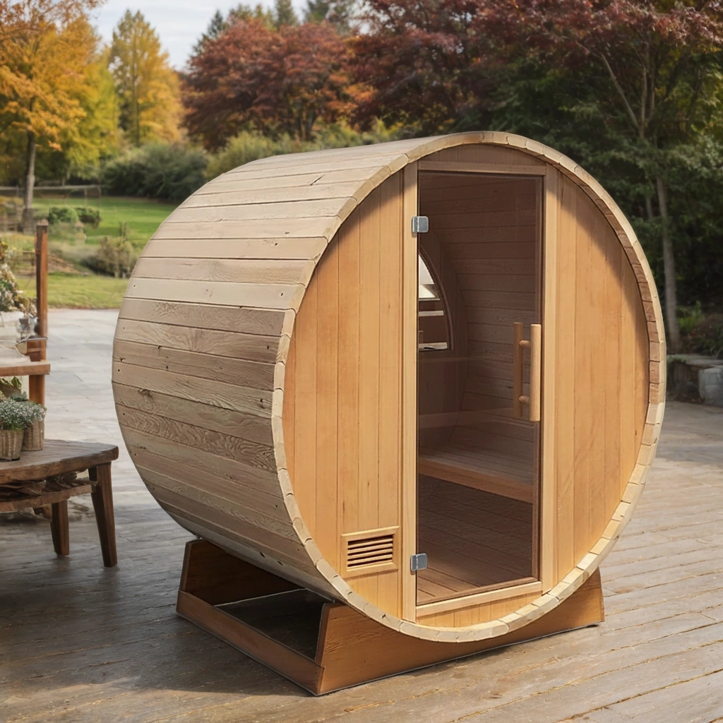 Modern Outdoor Sauna Room Barrel Sauna Room Dry Steam Sauna  Harvia Stove factory