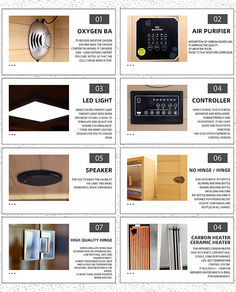 Sauna Manufacturer SAA CE 4 People Indoor Sauna Far Infrared Sauna Cabin manufacture
