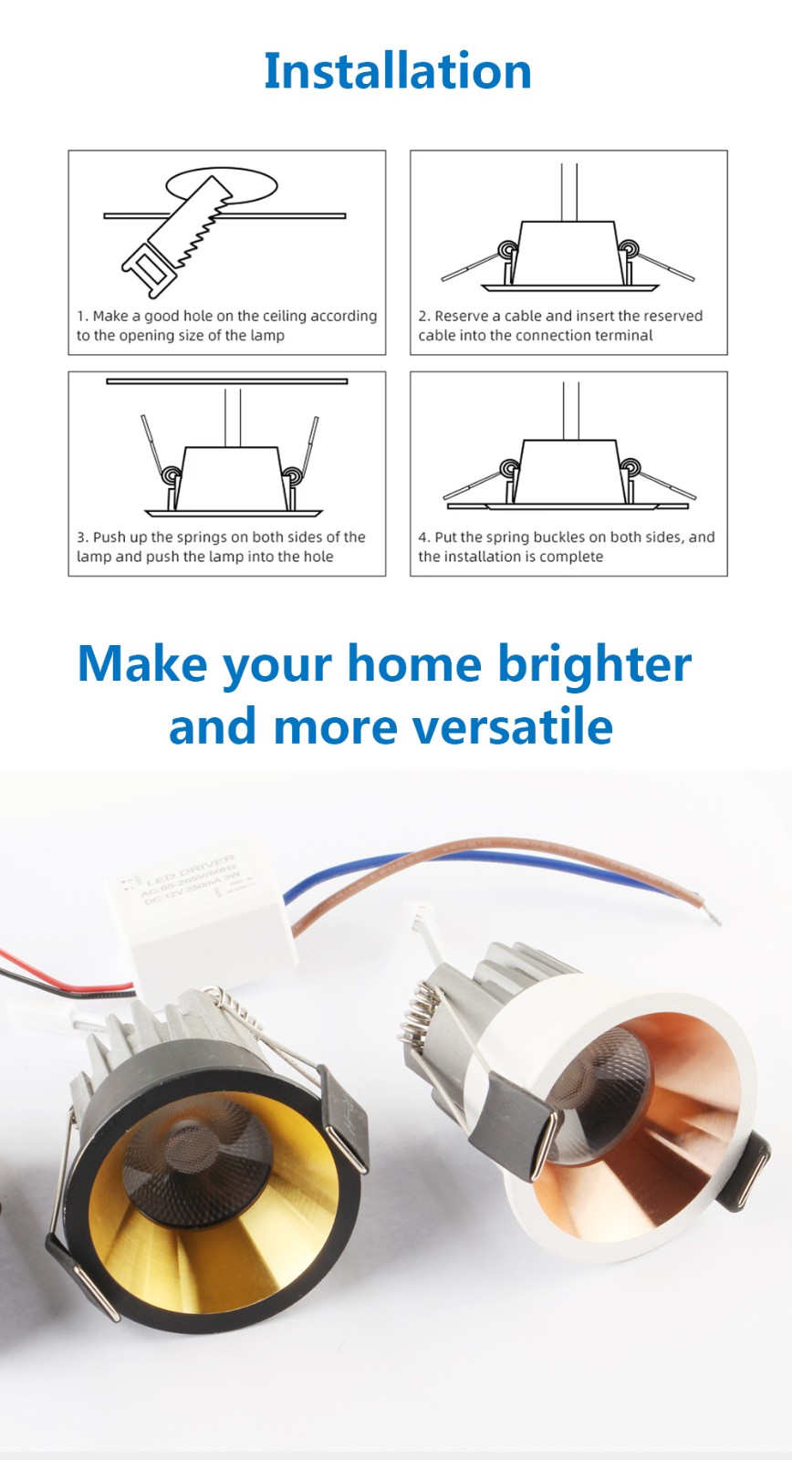 5W Indoor Spot Light adjustable led spotlight HX-97 compact yet powerful device details