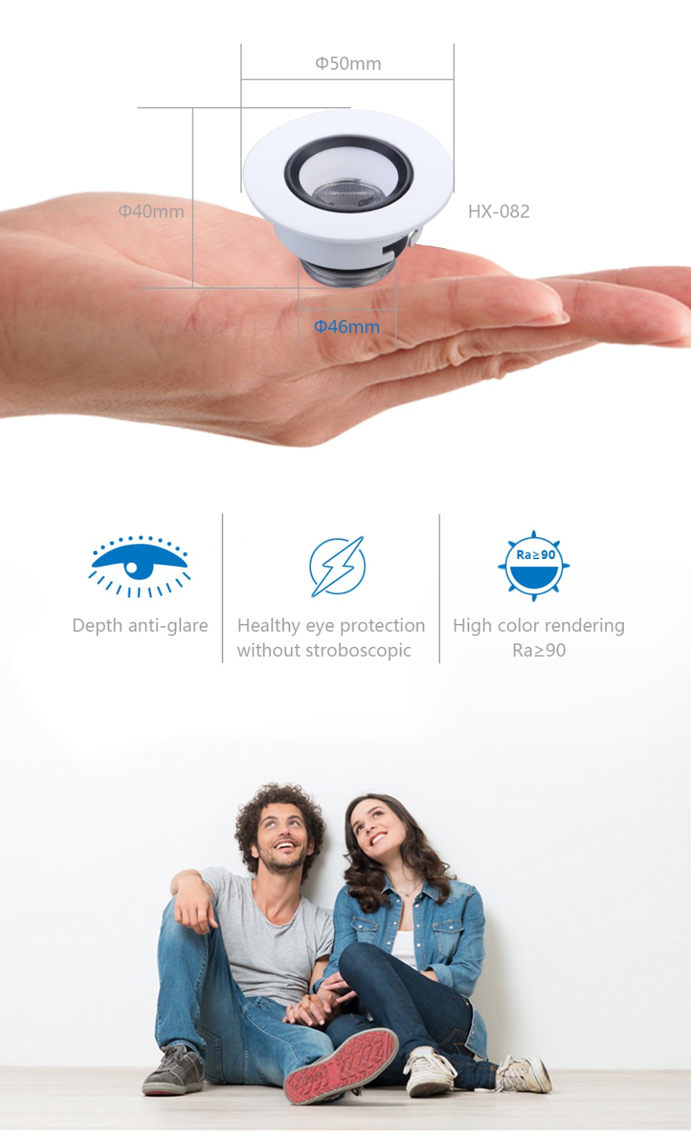HX-082小射灯详情页_04 Compact Size 3W Mini Spot Light led HX-082 LED Technology details