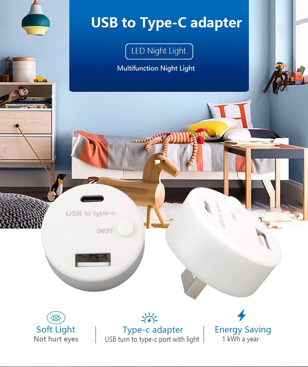 photobank (5) Convenient Charging USB Type-C Charger with Integrated Ambient Night Light details