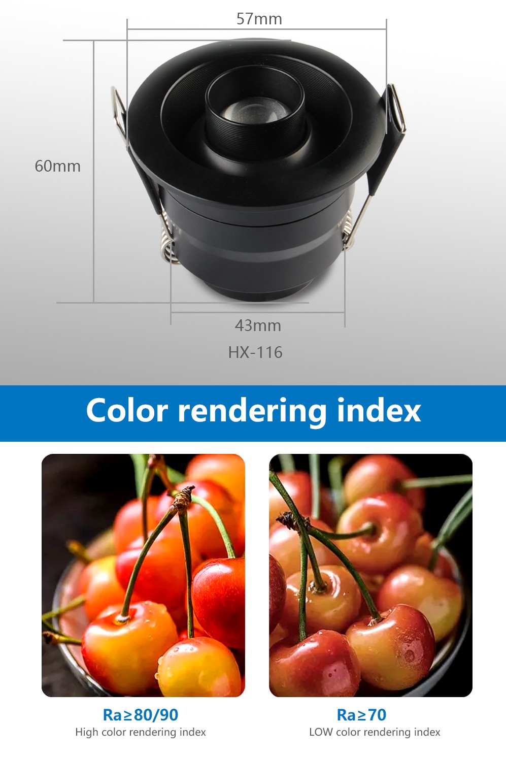 5W Mini Spot Light 12v Hotel Spotlight HX-116 Energy-efficient LED details