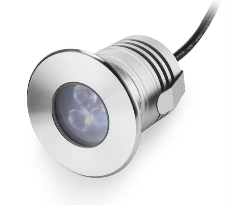 3W 12V Mini LED Outdoor Spot Light — Stainless Steel, IP68 Waterproof, RGB