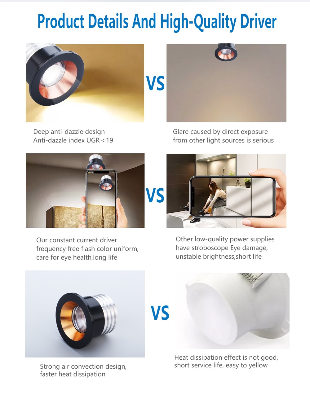 High Luminous Efficiency 3W Mini Spot Light led HX-085 Aluminum Body details