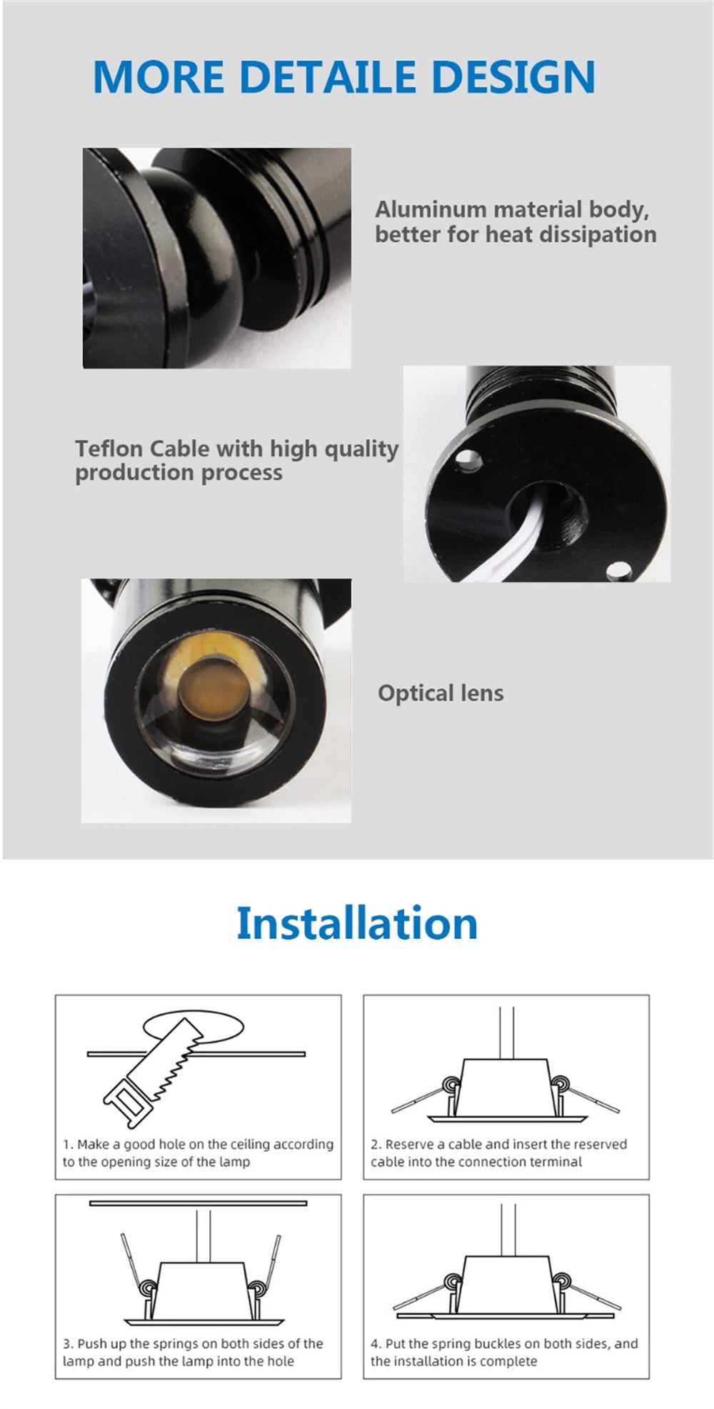 0106 100v-120v led spot light 1W indoor lighting wall mounted spot light HX-011 supplier