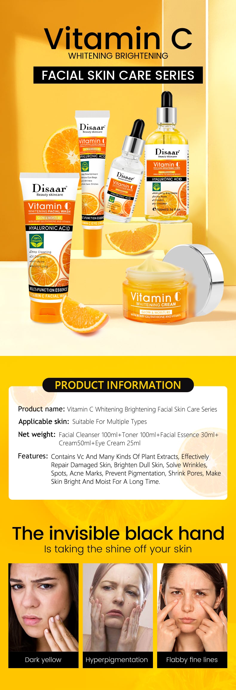 Disaar 5-piece Vitamin C skin care set wholesale