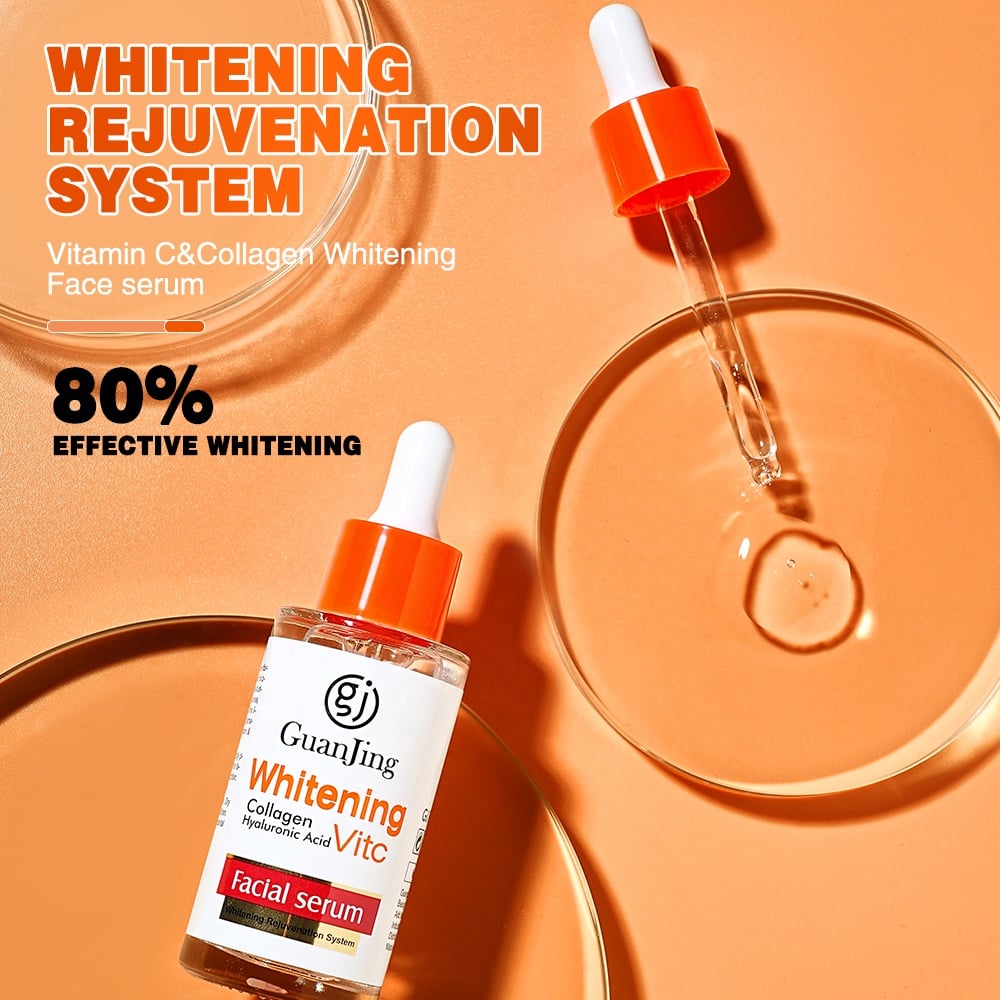 suero facial hidratante con colágeno y vitamina C, blanqueador, con ácido hialurónico y vitamina C