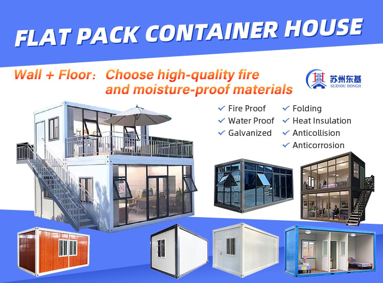 Flat Pack Living Storage Movable Steel Pre Fab Small Mobile Portable Modular Prefab Container House supplier