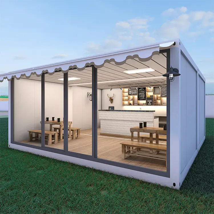 20FT Prefabricated Modular Container House Small Corrugated Board Double Sloping Roof Flat Pack Prefab for Home Use manufacture