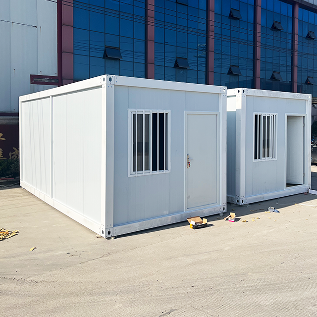 20FT Prefabricated Modular Container House Small Corrugated Board Double Sloping Roof Flat Pack Prefab for Home Use manufacture