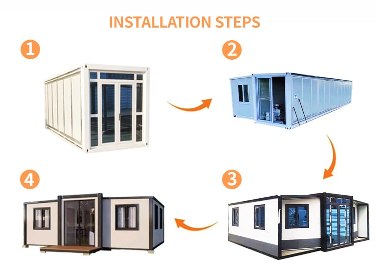 New Product Flat Packed Expandable Home Glass Window Residential Casas Modulares Foldable Quick Install Tiny Container House details
