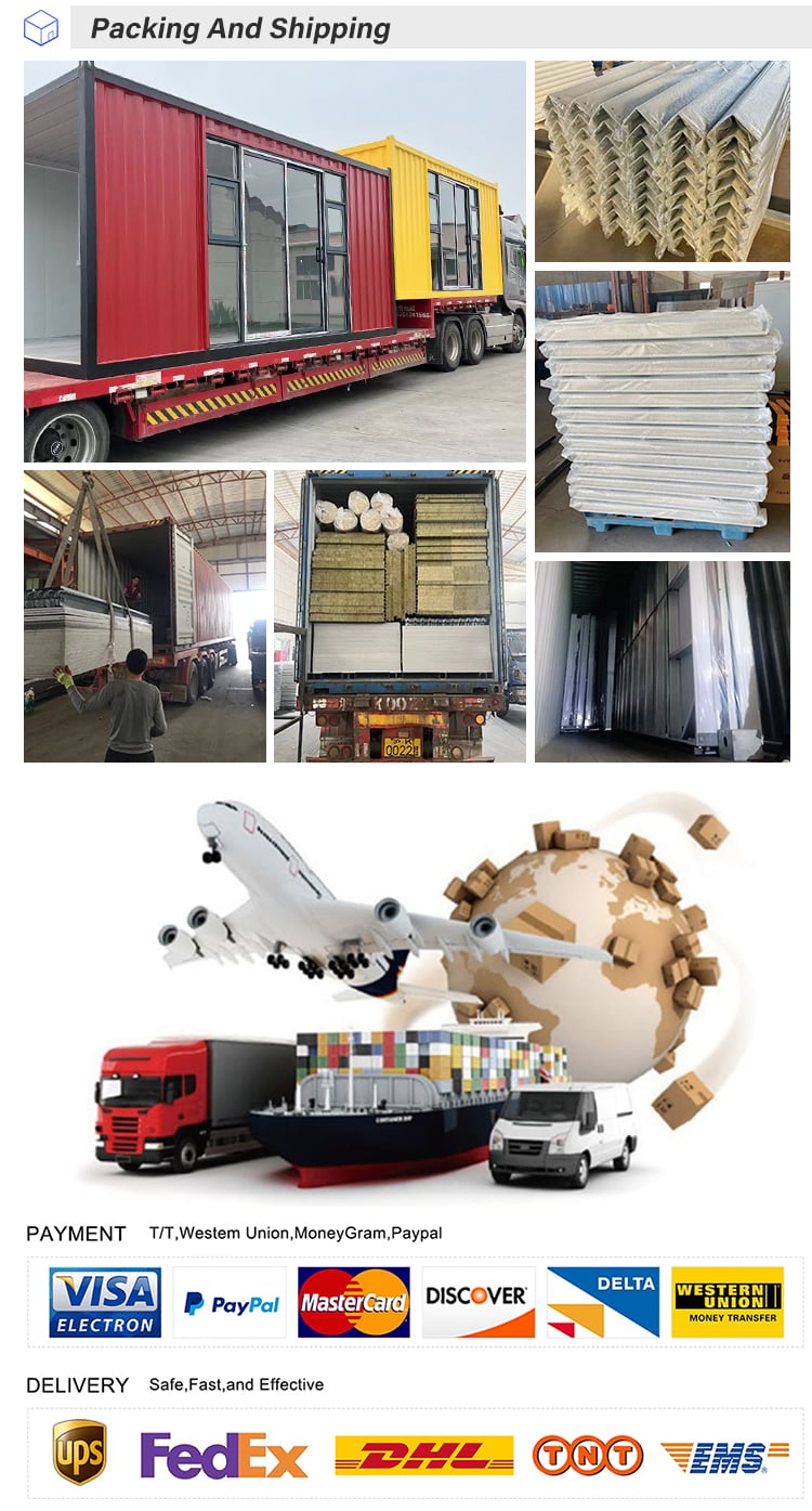 Flat Pack Living Storage Movable Steel Pre Fab Small Mobile Portable Modular Prefab Container House details