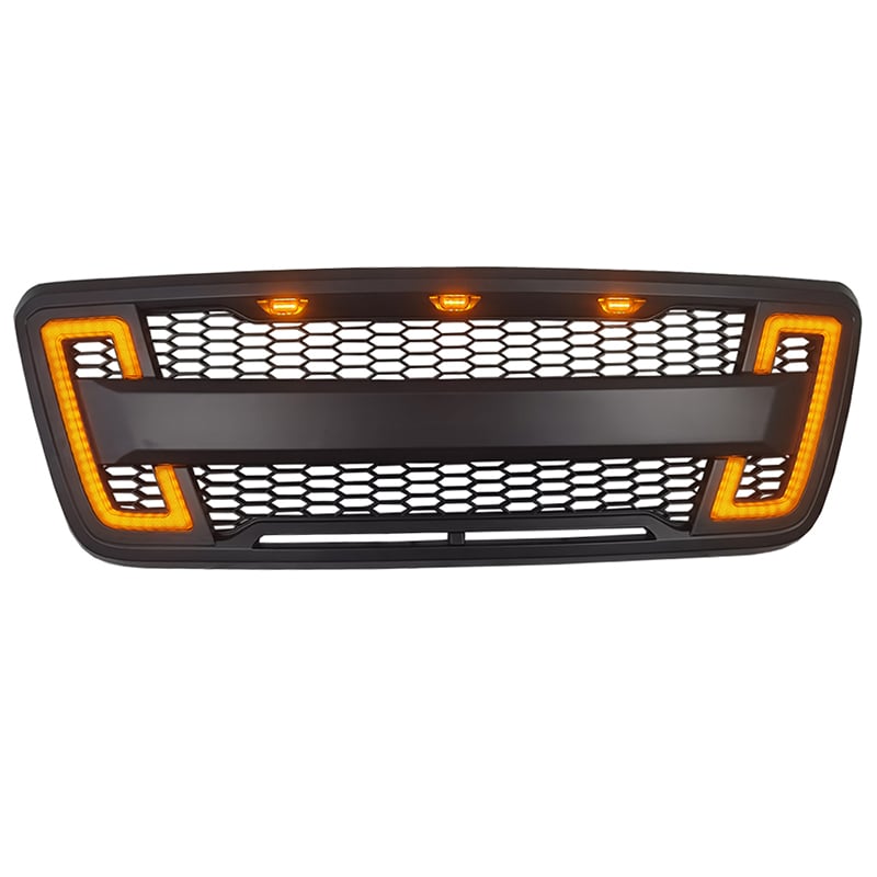 Spedking svart grill med lys for Ford f150 2004-2008