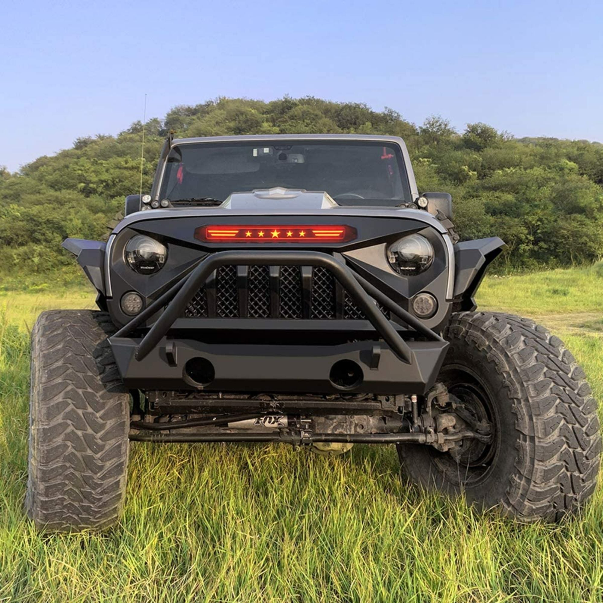 Spedking লাল তারা আলোযুক্ত গ্রিল Jeep Wrangler JK জন্য