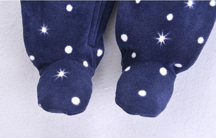 Green Horizon New Born Baby Cloth Winter Polar Fleece Rompers Infant Baby Boy Girl Cartoon Foot Zipper One-piece Pajama manufacture