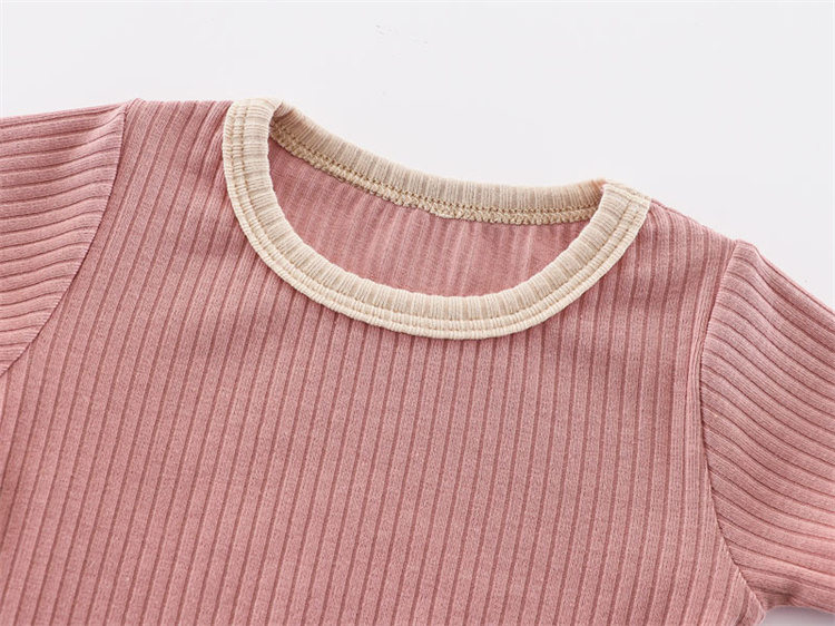 Fashion Boy Girl Summer Infant Clothes Smocked Ribbed Cotton Short Sleeve Plain Rompers Jumpsuit Bodysuit For Baby details