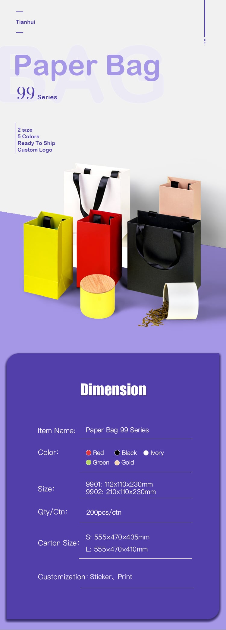 Wholesales Luxury Custom Logo Printed Cheap Recycled Food Packaging Shopping Paper Bag With Handles factory