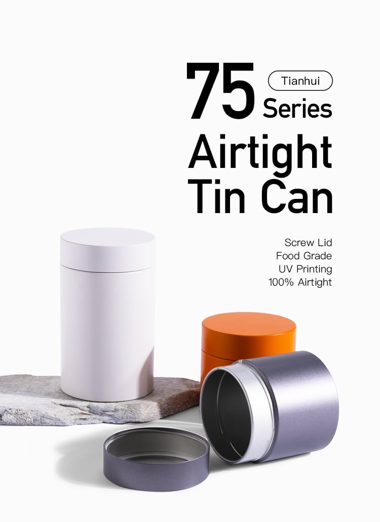 Tianhui Sealed Round Coffee Metal  Cans for Matcha Spice Powder Packaging supplier