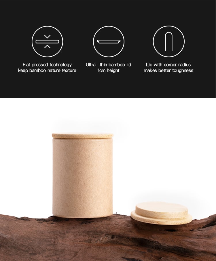 Tianhui Food Grade Mini Kraft Paper Canisters with Bamboo Lid for Nutritional Supplements Storage factory