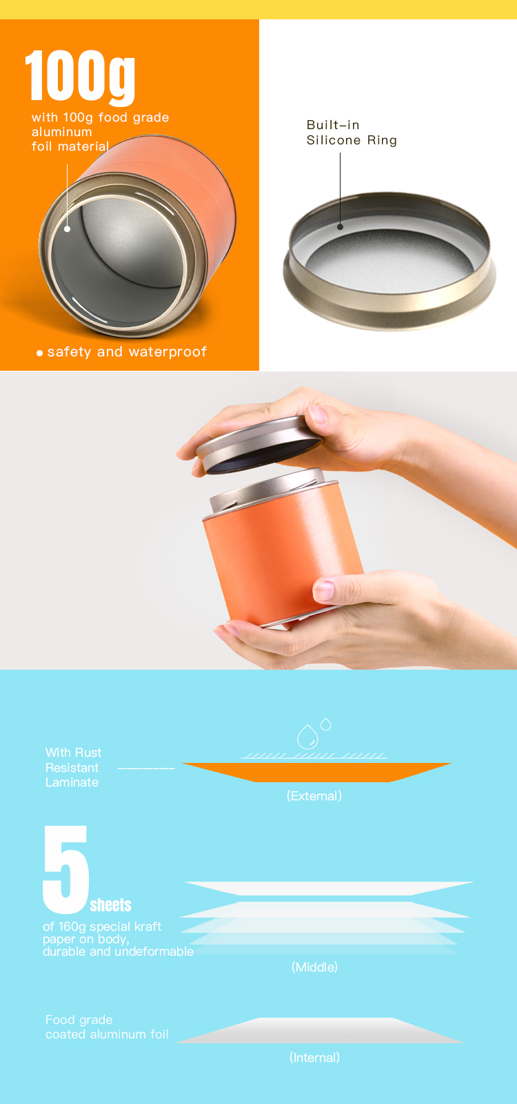 Tianhui Composite Sealed Cans Round Canister Tomato Seed Packaging Containers supplier
