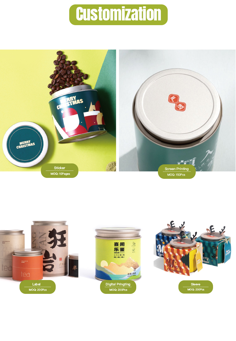 Tianhui Airtight Small  Container with Double Lid Round Cans for Coffee Powder 50g 80g supplier