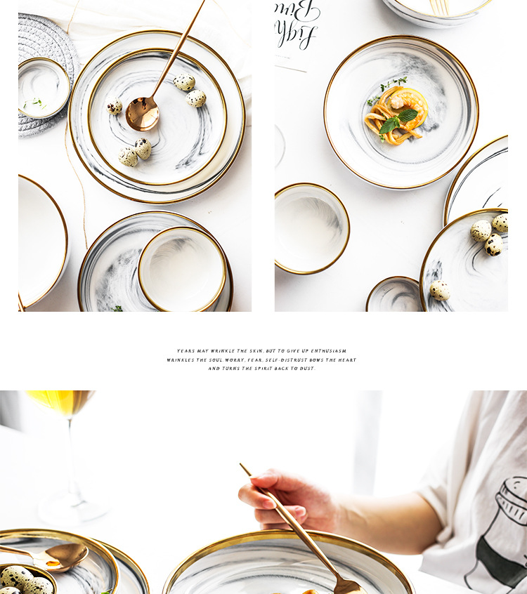 Fashion western style ceramics dinner plates set dinnerware bowl dish nordic plate supplier