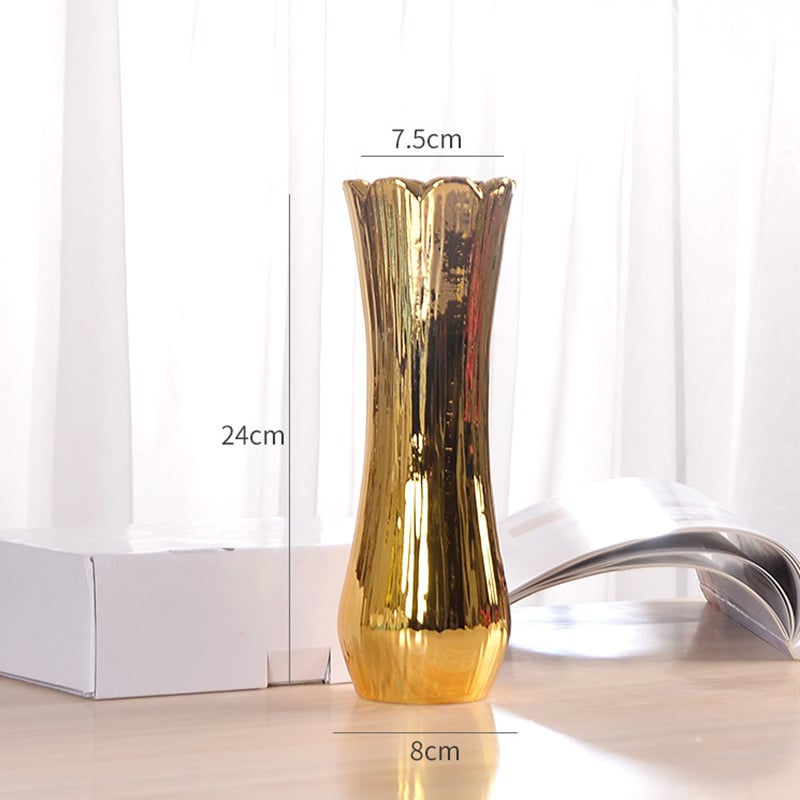 Hot sale high quality luxury gold ceramic flower vase sets home decor vase supplier