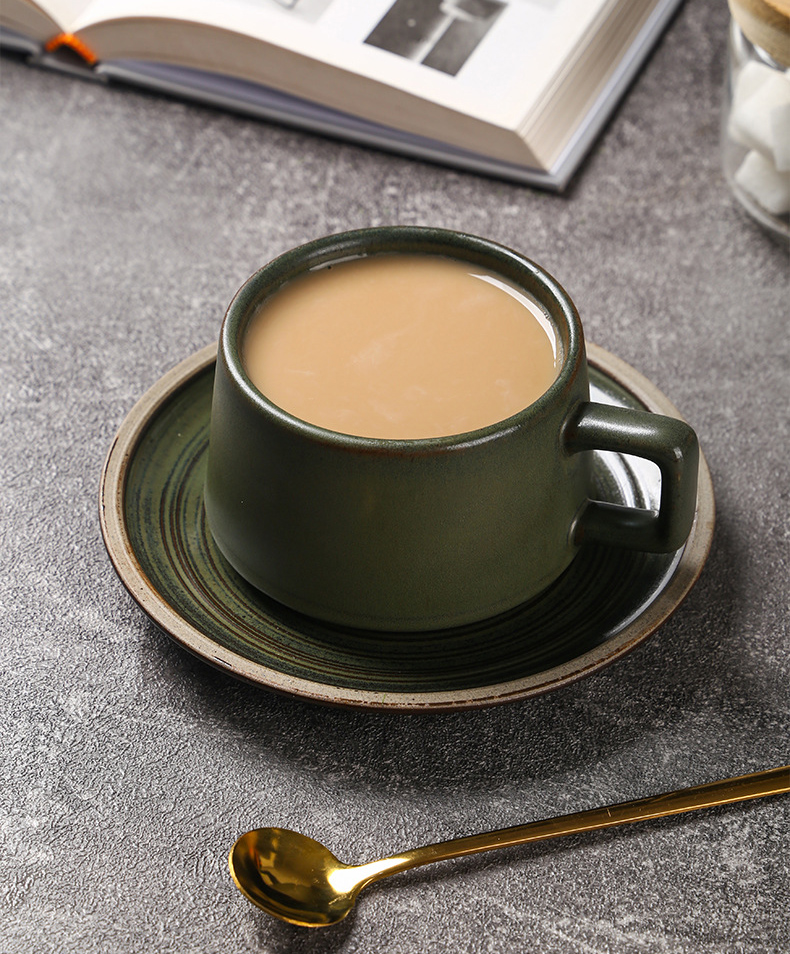 Luxury Stoneware Mug Western Drinkware Custom Coffee Plate Set Cups Glaze Tableware Ceramic Mugs manufacture