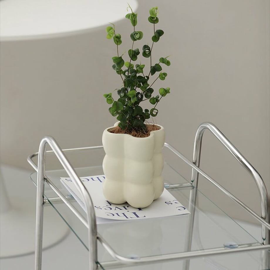 Nordic Creative garden succulent pots home balcony electroplate ceramic bubble round plant flower bud pot manufacture