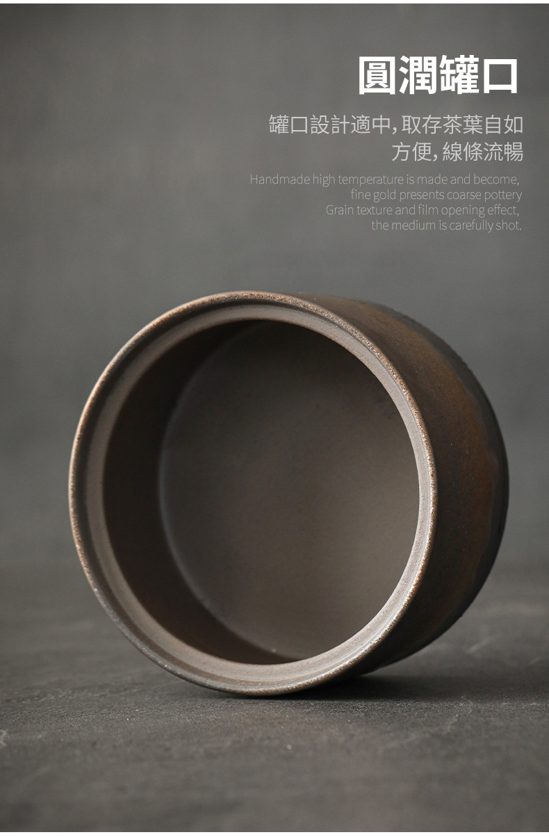 Japanese Handmade Coarse Pottery Ceramic Storage Containers Jars Tea Coffee Sugar Kitchen Utensils With Lid details