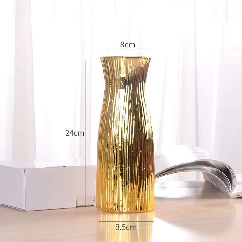 Hot sale high quality luxury gold ceramic flower vase sets home decor vase manufacture