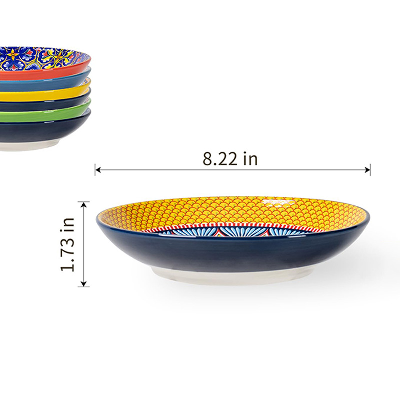 Wholesale Dinner Plates Handpainted Floral Porcelain Dinnerware Dish Porcelain Bohemian Plate factory