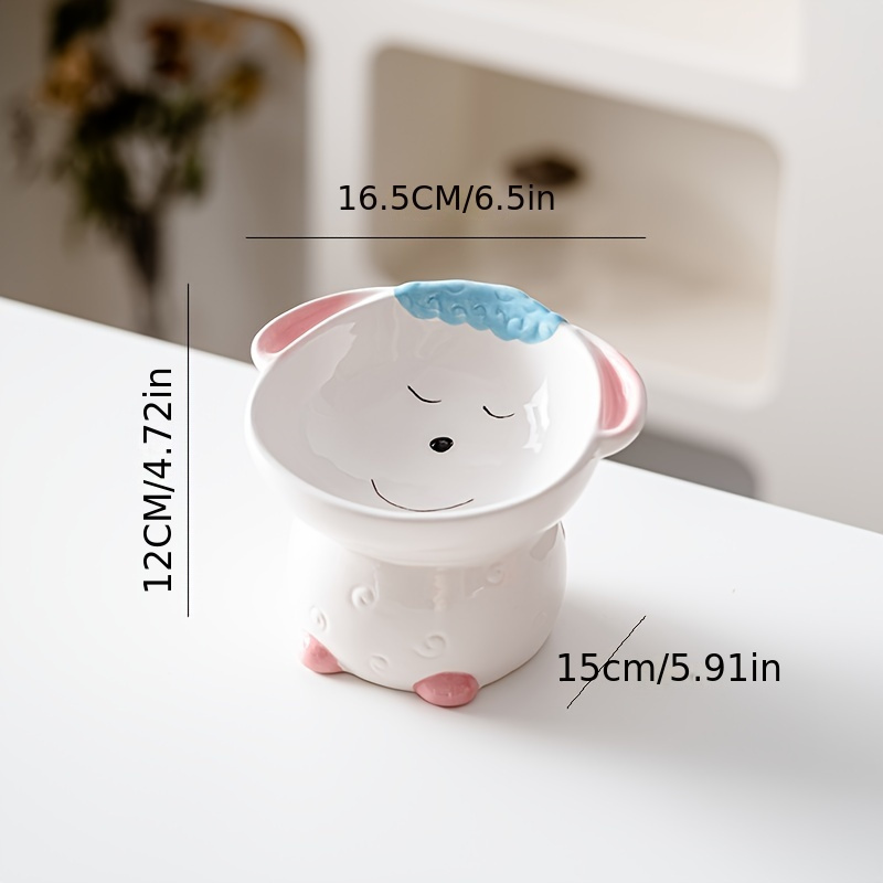 Custom Cute Ceramic Pet Dinnerware Dog and Cat Elevated Bowl Tilted Dishes Animal Shaped Raised Cat Food Bowls On Stand details