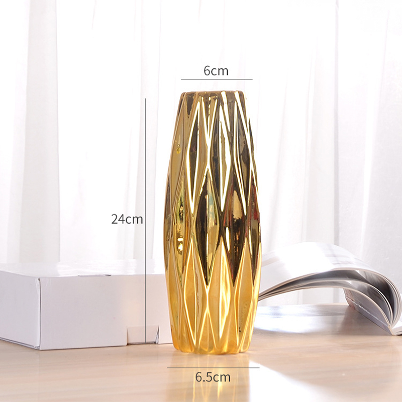 Hot sale high quality luxury gold ceramic flower vase sets home decor vase manufacture