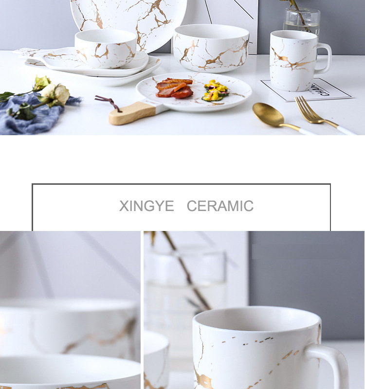 Popular Wedding Tableware Sets nordic plate Plate Bowl Cup Ceramic Dinner Set Dinnerware factory