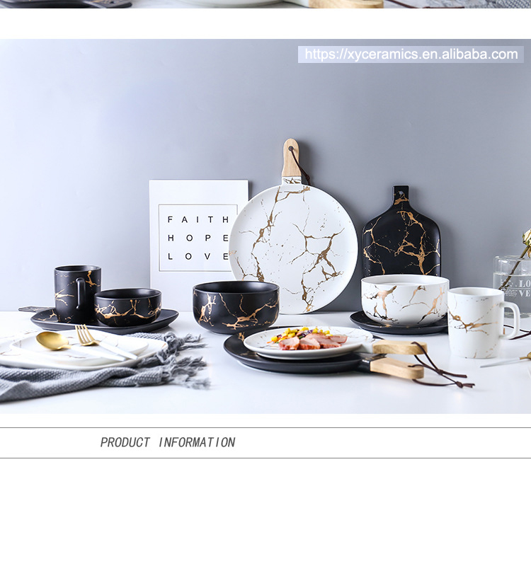 Popular Wedding Tableware Sets nordic plate Plate Bowl Cup Ceramic Dinner Set Dinnerware supplier