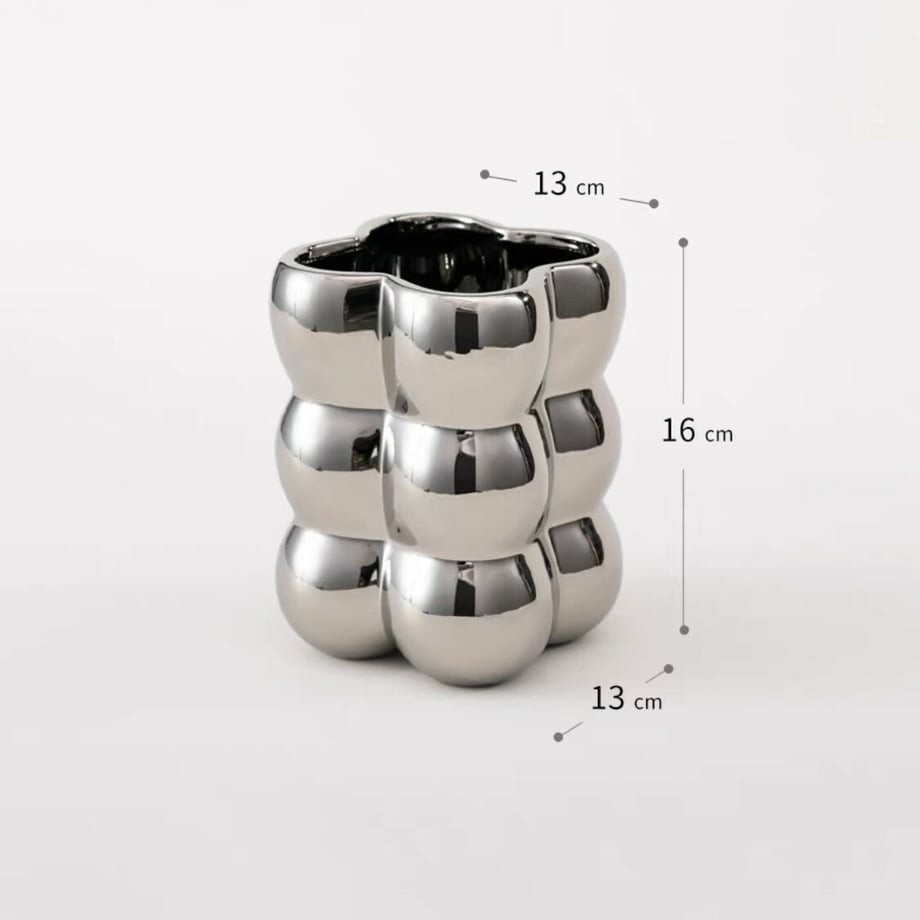 Nordic Creative garden succulent pots home balcony electroplate ceramic bubble round plant flower bud pot details