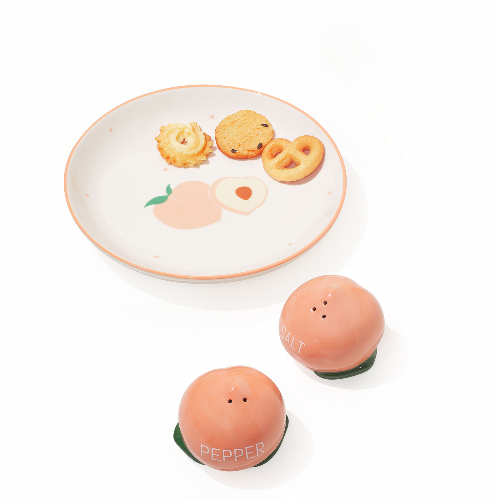 Factory new product cute ceramic peach shape fruit bowl dishes & plates dinnerware sets factory