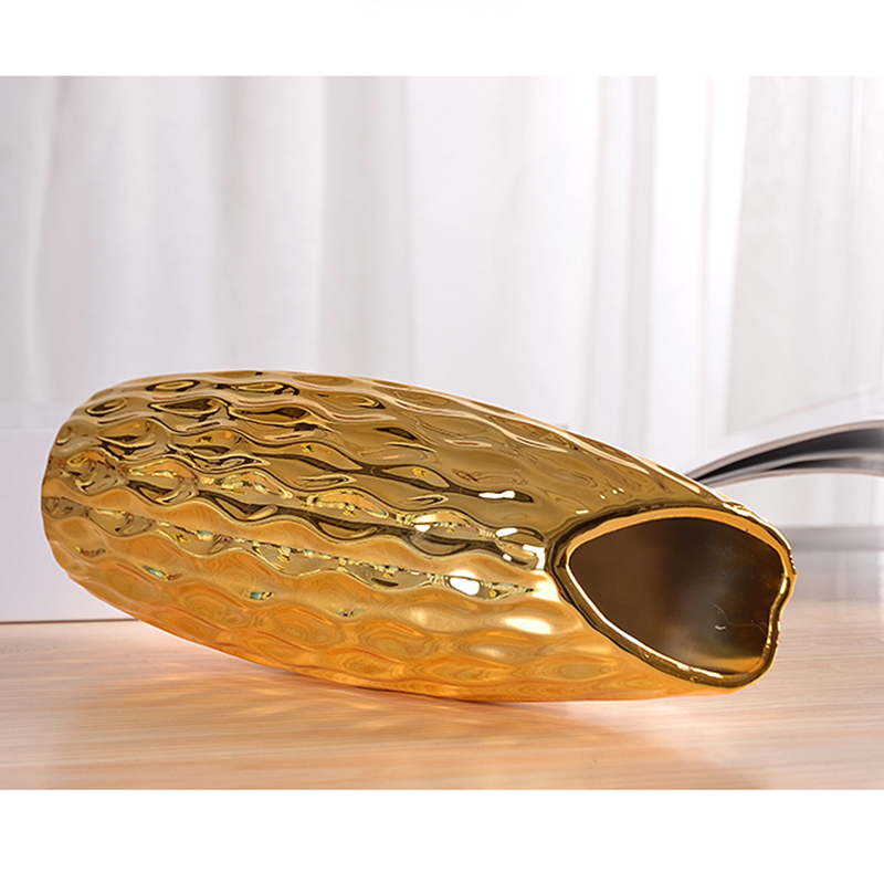 Hot sale high quality luxury gold ceramic flower vase sets home decor vase supplier