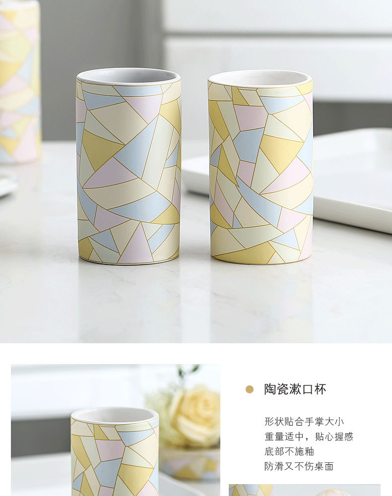 Hot sales nordic multicoloured ceramic bathroom products sets bathroom accessories for hotel decor manufacture